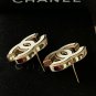 CHANEL White Enamel Gold Metal CC Stud Earrings Timeless 2022 NIB