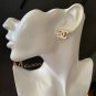 CHANEL White Enamel Gold Metal CC Stud Earrings Timeless 2022 NIB