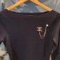 CHANEL Crystal CC Brooch Duo Silver Metal Chain Pearl Heart Pin 23B NIB