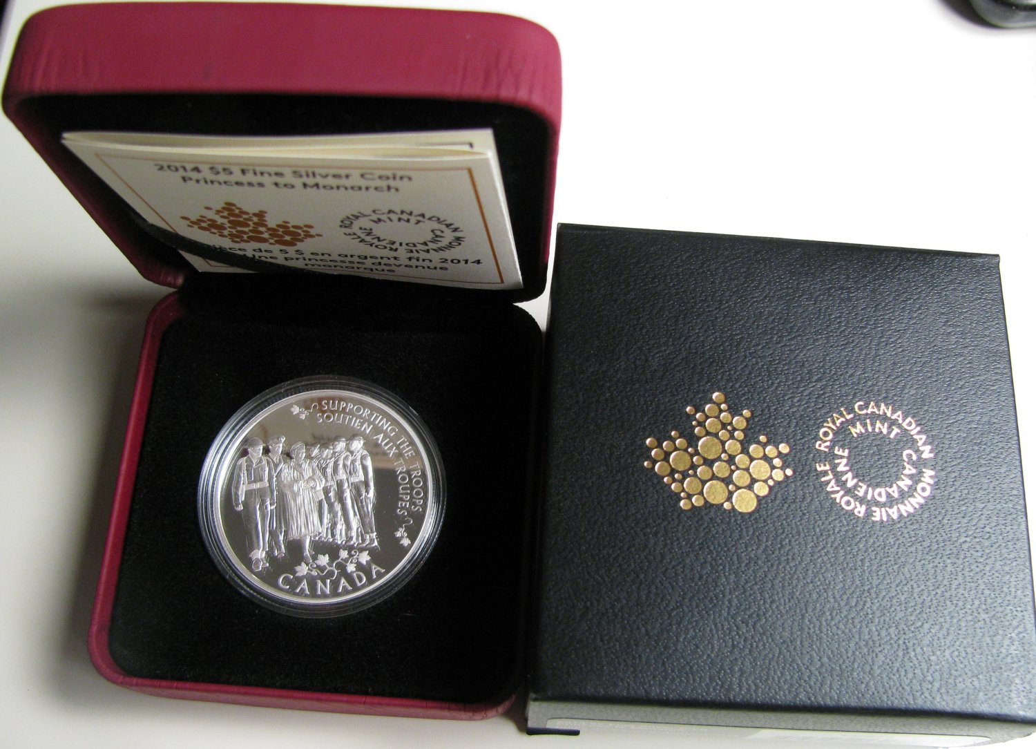 2014 Proof $5 Princess to Monarch Canada .9999 silver five dollars