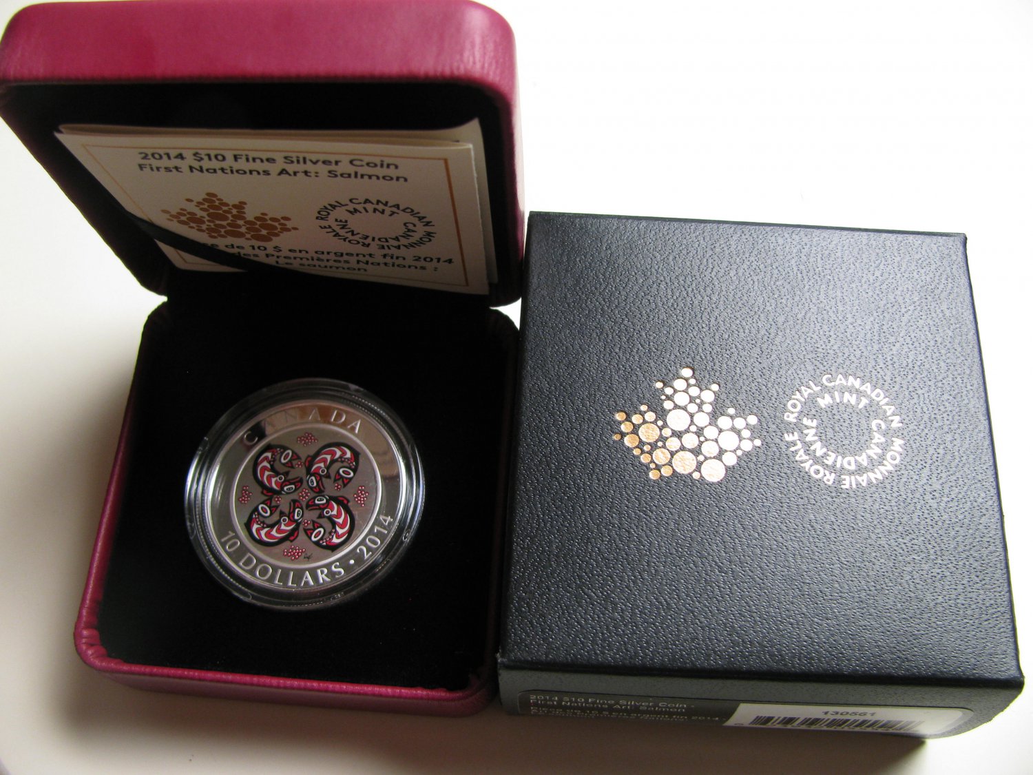 2014 Proof $10 First Nations' Art #1-Salmon Canada .9999 silver ten dollars