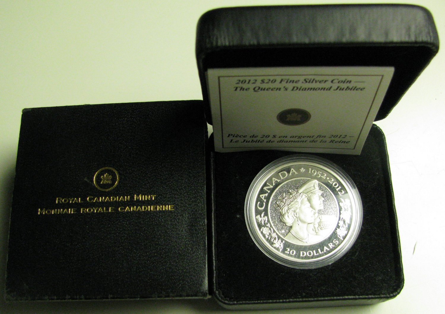 2012 Proof $20 Queen Elizabeth Prince Philip Dual Effigy .9999 silver jubilee