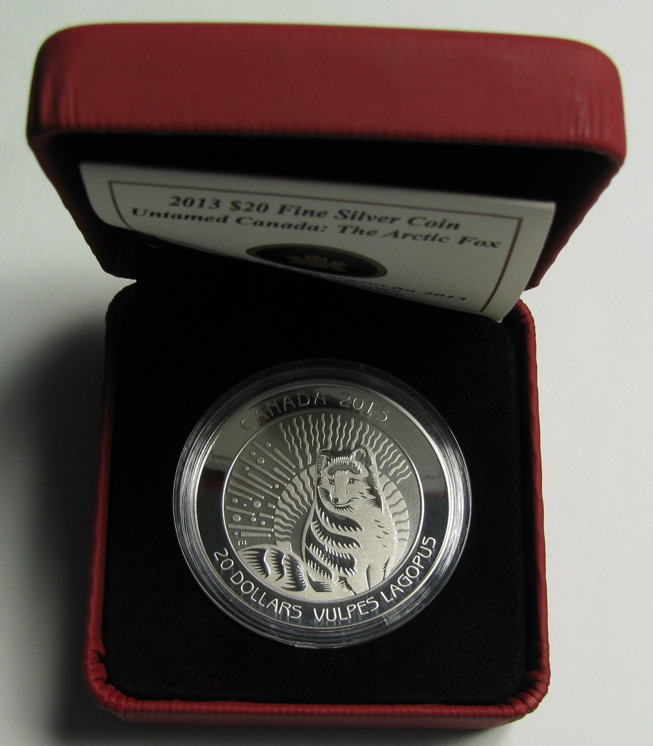 2013 Proof $20 Untamed Canada #1-Arctic Fox .9999 silver twenty dollars