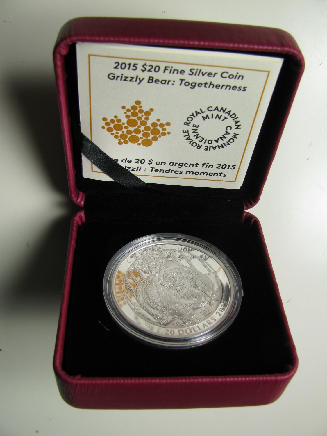 2015 Proof $20 Grizzly Bear #2-Togetherness Canada .9999 silver twenty mates
