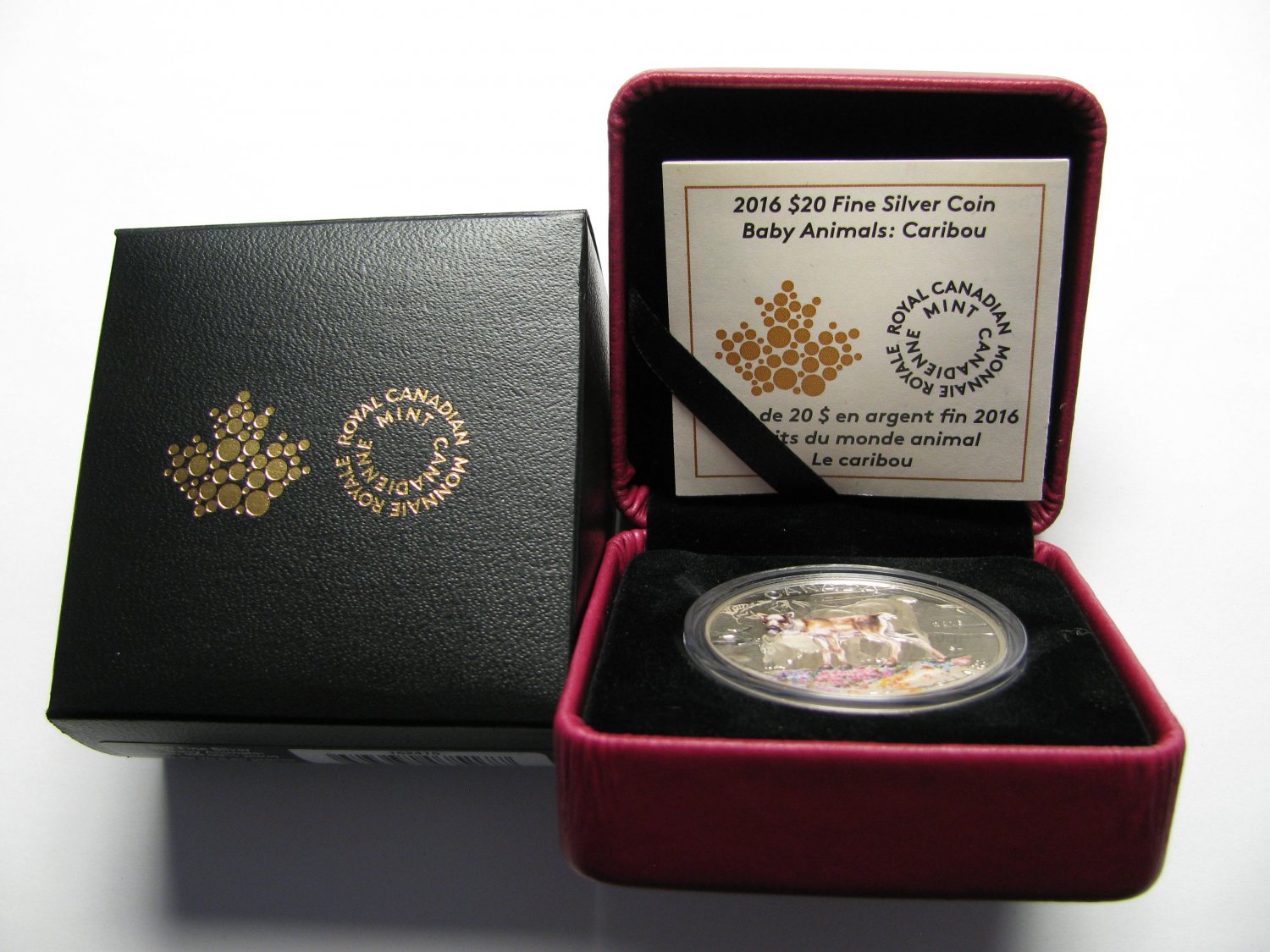 2016 Proof $20 Baby Animals #10-Caribou Canada .9999 silver twenty dollars