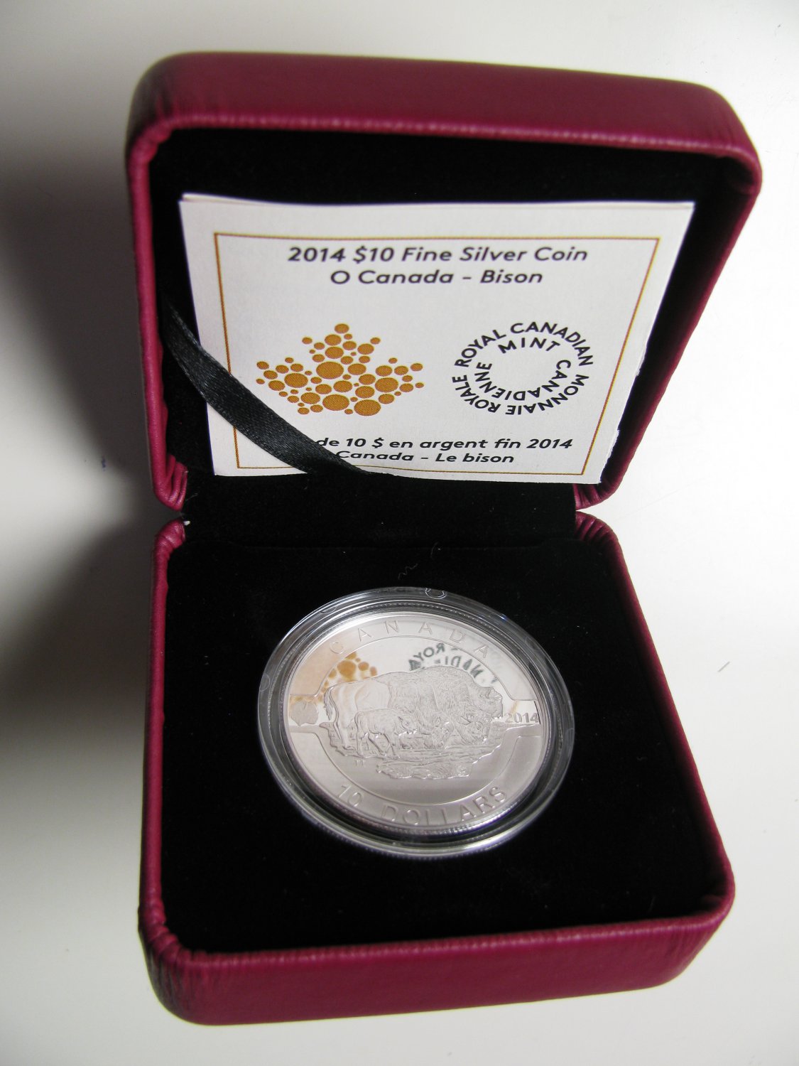 2014 Proof $10 O Canada #8-Bison .9999 silver ten dollars