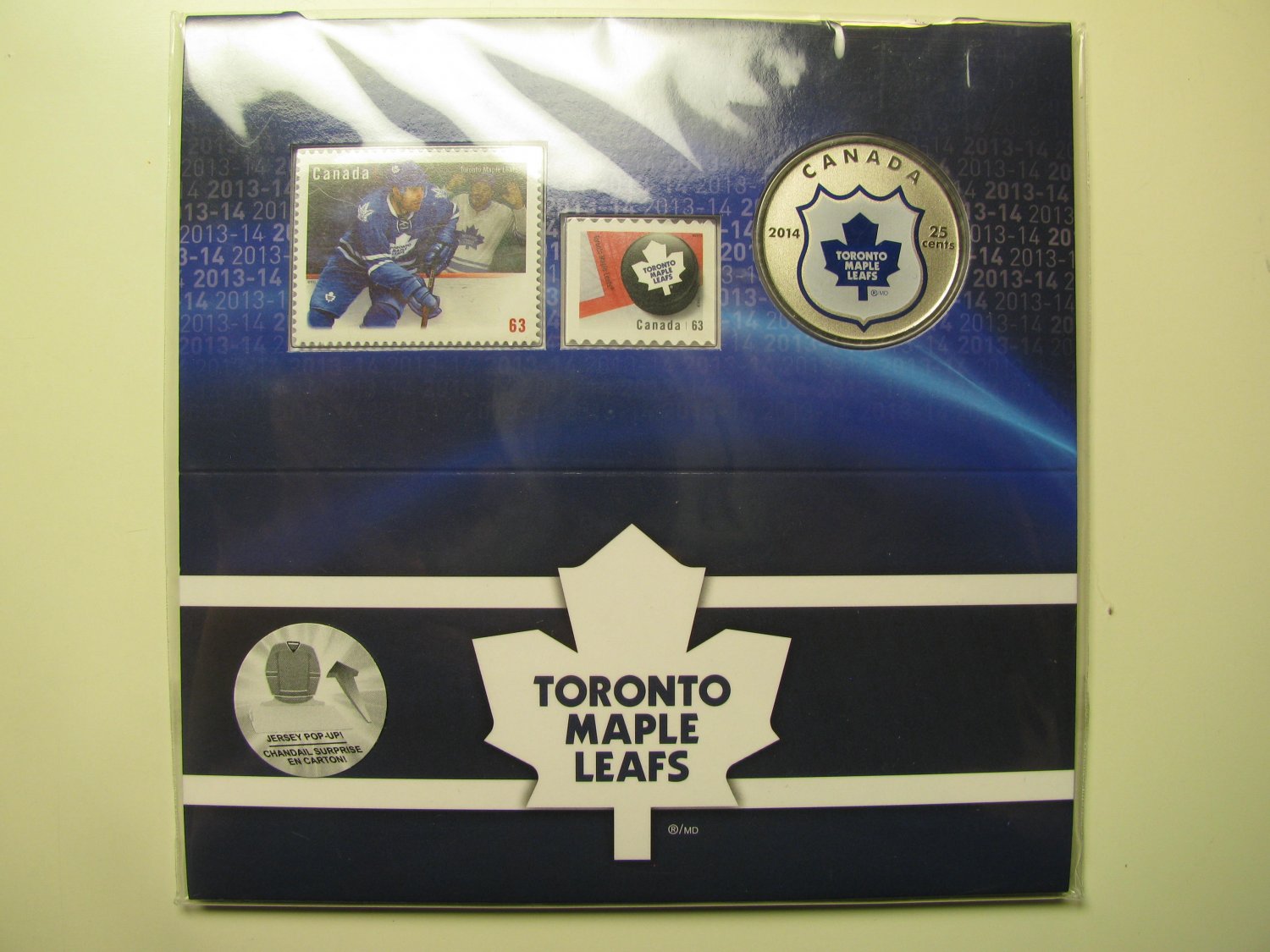2014 Specimen 25 cents NHL Toronto Maple Leafs Coin&Stamp Set Canada twenty-five qua