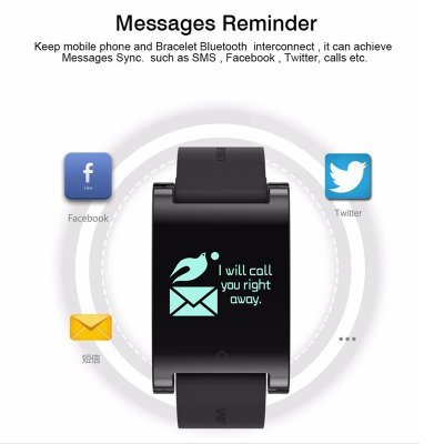 Domino DM68 Bluetooth Smart Bracelet - Pedometer, Distance Tracker, Blood Pressure