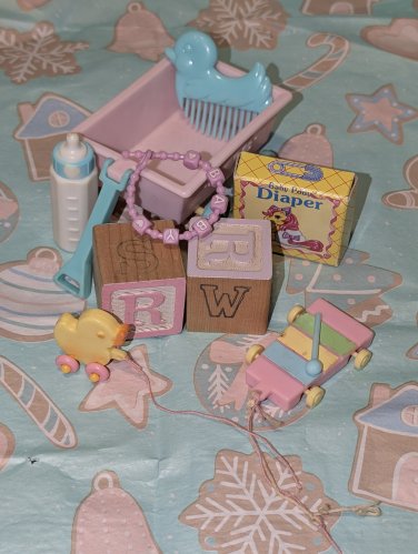 Vintage G1 My Little Pony MLP - BBE baby Ribbon with accessories