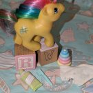 Vintage G1 My Little Pony MLP - FT - baby Tac Toe with accessories first tooth Vintage G1 My Little Pony MLP - FT - baby Tac Toe with accessories first tooth