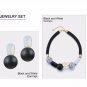 eManco stud creat crystal earrings black & white beads minimalist earring