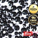 1000pcs Mix size Black Crystal Rhinestone Flatback No Hotfix Nail Art Manicure