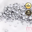 1440pc Mine Silver Rhinestone 3D Nail Decorations Flat Back Non Hotfix Nail Art