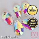 28pcs Crystal AB Rhinestone Teardrop Droplet Raindrop Sew On Dresses wedding