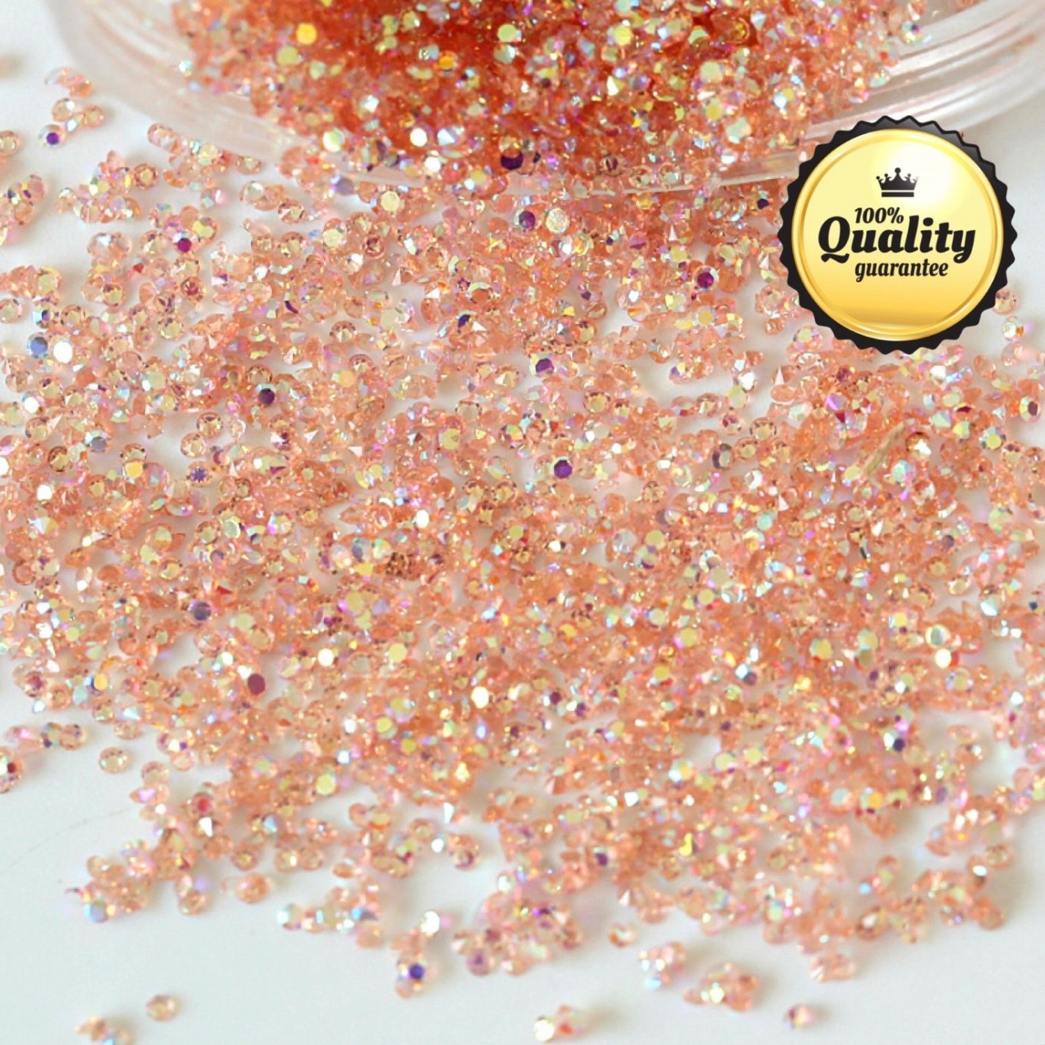 1440pcs Champagne AB Crystal Pixie 3D Nail art Micro Mini Rhinestones manicure