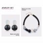 eManco Statement Black & White Wood Beads Choker Necklace Minimalist Ethnic