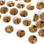 40pcs 12mm Gold Hematite Round Rivoli Sew On Rhinestones Flatback Glass Sewing