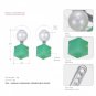 eManco Elegant 4 Color Cube shape Statement Stud Earrings Women Red Crystal