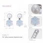eManco Elegant 4 Color Cube shape Statement Stud Earrings Women Red Crystal