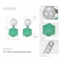 eManco Elegant 4 Color Cube shape Statement Stud Earrings Women Red Crystal