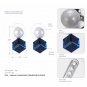 eManco Elegant 4 Color Cube shape Statement Stud Earrings Women Red Crystal