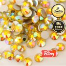 1440pcs Citrine Yellow AB Rhinestone Nail Glue on Flatback No Hotfix Nail Art