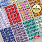 48pcs All Colours Rectangle Shape Sew On Glass Rhinestones Flatback Crystal