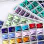 48pcs All Colours Rectangle Shape Sew On Glass Rhinestones Flatback Crystal