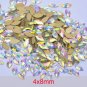 50pc Multi Shape Drop Heart Crystal AB Glass Nail Art Rhinestones Glue No Hotfix