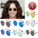 Round Steampunk Sunglasses Shade Polarized Vintage Ozzy Mirrored Lens glasses