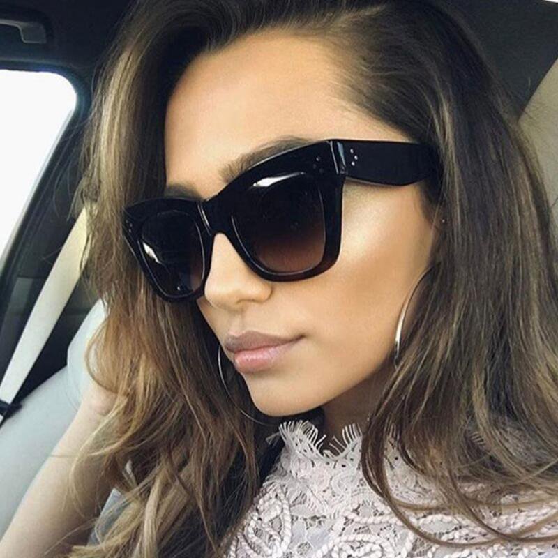 Kim Kardashian Fashion Sunglasses Rivet Cat Eye Glasses Leopard print