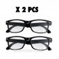 2 x Black Frame Plastic Reading Glasses presbyopic glass Eyewear Readers Light