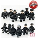 12pcs Police SWAT Team Military Mini Figure Block PUBG Brick Marine minifig
