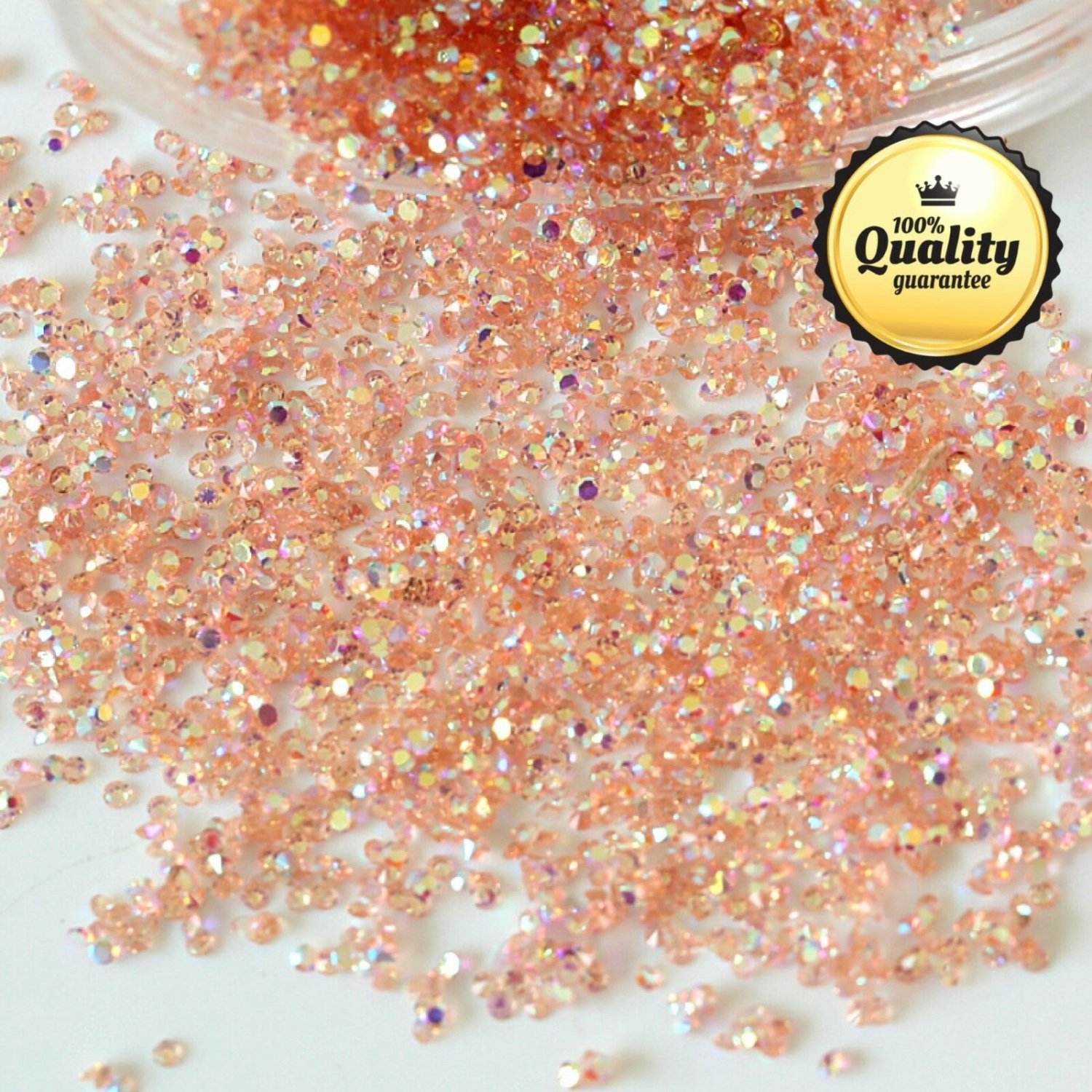 1440pcs Champagne AB Crystal Pixie 3D Nail art Zircon Mini Rhinestones manicure