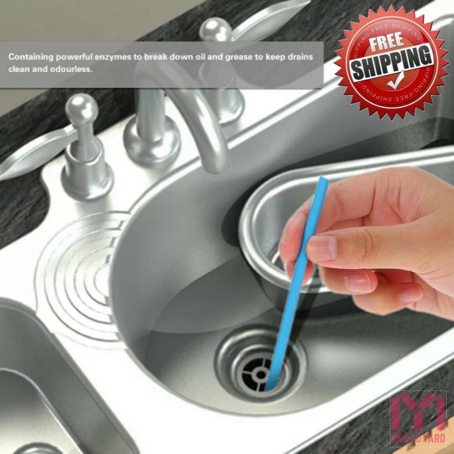 12pc Magic Rod Sticks Cleaning Greasy Pipeline Sewer Drain Cleaner Deodorizer