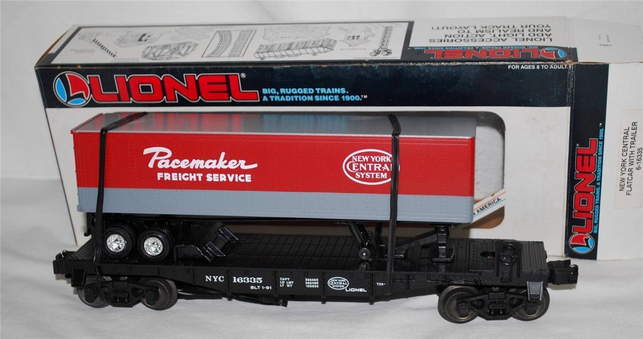 Lionel 6-16335 New York Central Piggyback NYC removble trailer flatcar ...