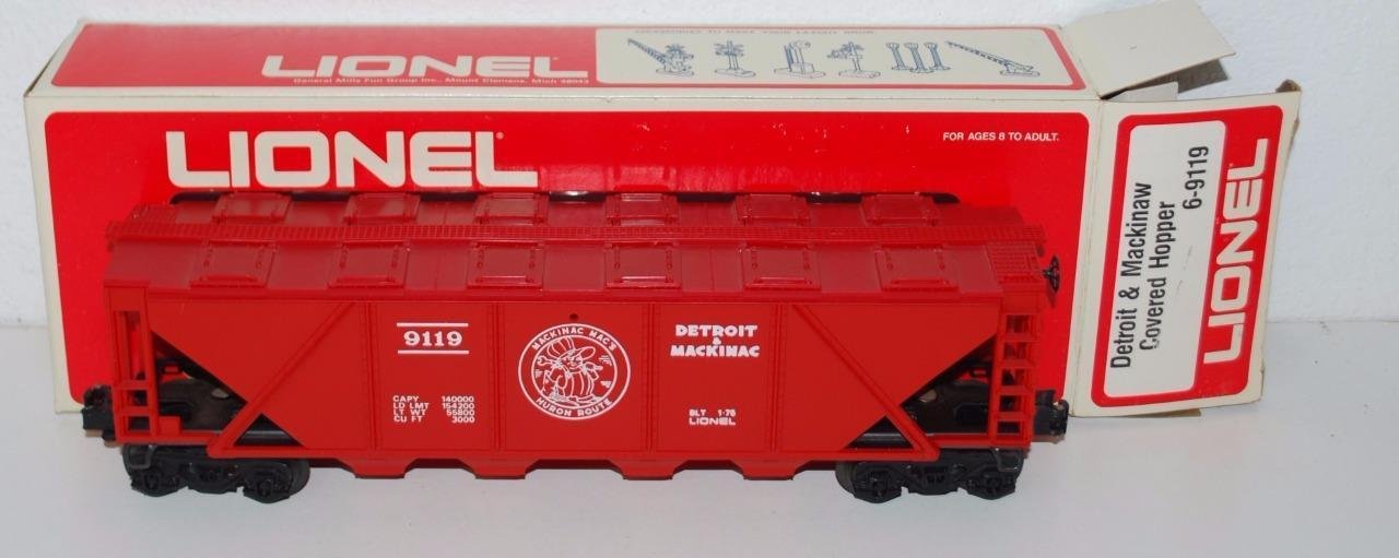 Lionel 6-9119 Detroit & Mackinac Quad hopper covered w/hatches CRISP ...