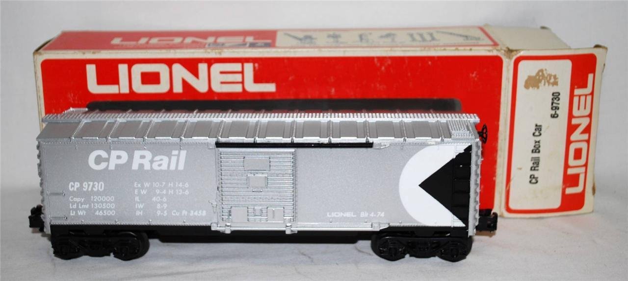 Lionel Trains 9730 CP Rail Boxcar BOXED Canadian Pacific Silver Black ...