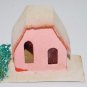 Christmas Snow Village Pink barn house color fade roof Japan VINTAGE Putz Mica