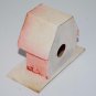 Christmas Snow Village Pink barn house color fade roof Japan VINTAGE Putz Mica