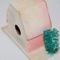 Christmas Snow Village Pink barn house color fade roof Japan VINTAGE Putz Mica