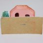 Christmas Snow Village Pink barn house color fade roof Japan VINTAGE Putz Mica