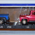 USA Trains 1720 G Flat Car w/2 Pickup trucks load Denver Rio Grande Western DRGW