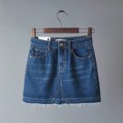 Blue one-step A-line denim skirts