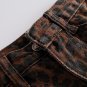 High rise leopard denim skirts