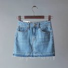 Light Blue one-step A-line denim skirts
