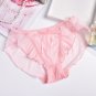 3pcs transparent mesh wave edge briefs underpants panties