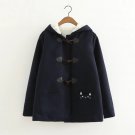 Black Cute kawaii kitty pocket thicken coats