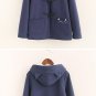 Black Cute kawaii kitty pocket thicken coats