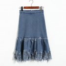 Stretch tights denim skirts